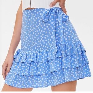 Floral flounce tiered skirt